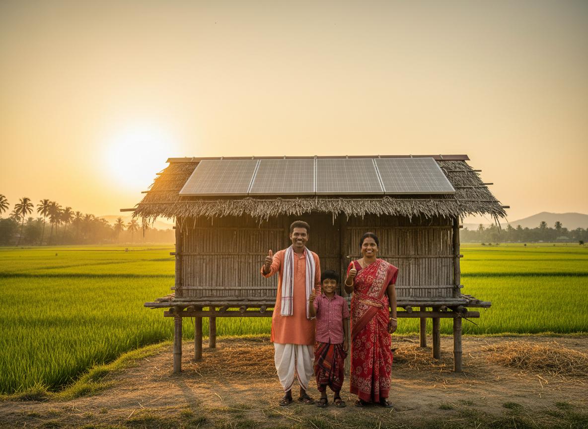 Farmer family with solar